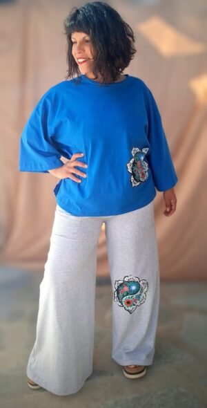 Pantalon Palazzo algodon rustico